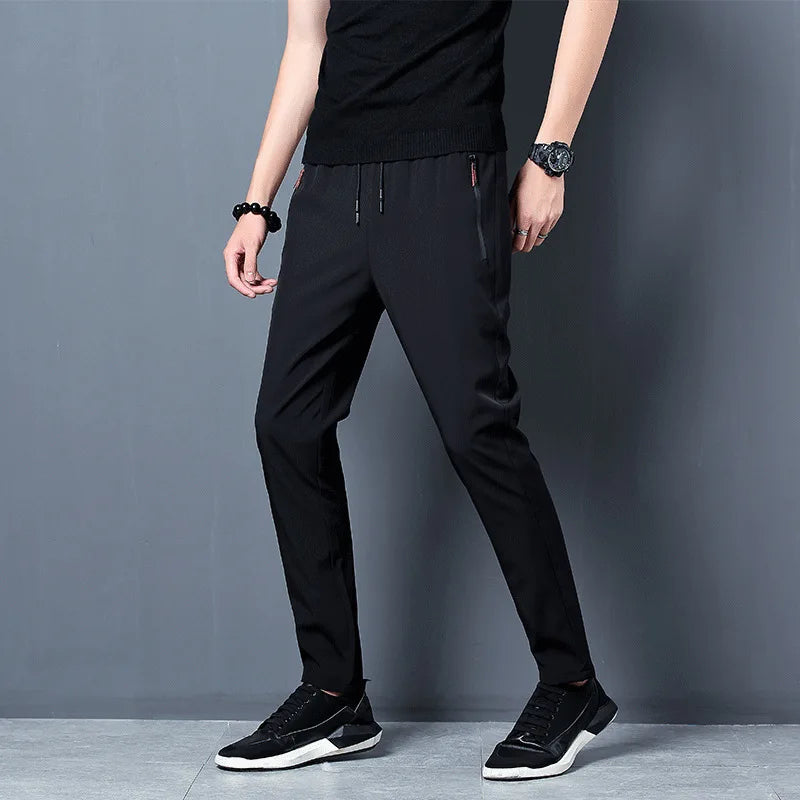 Men's Ice Silk, Quick Drying, Casual Pants, Slim Fit