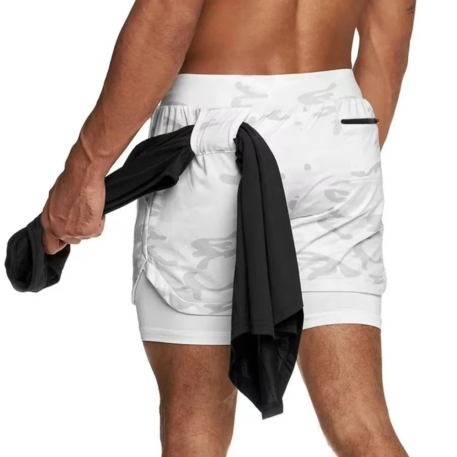 Men Gym Sports Shorts 2 In 1 Quick Dry