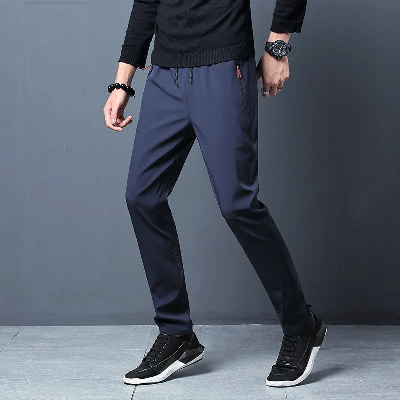 Men's Ice Silk, Quick Drying, Casual Pants, Slim Fit