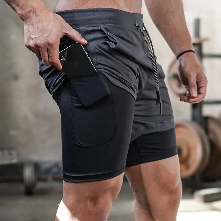 Men Gym Sports Shorts 2 In 1 Quick Dry