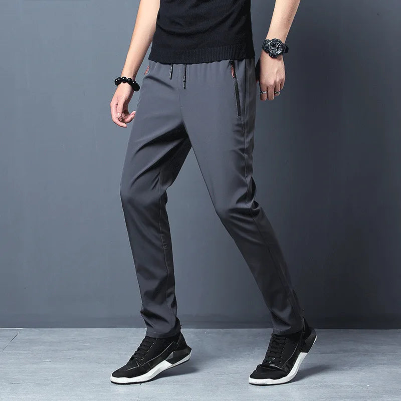 Men's Ice Silk, Quick Drying, Casual Pants, Slim Fit