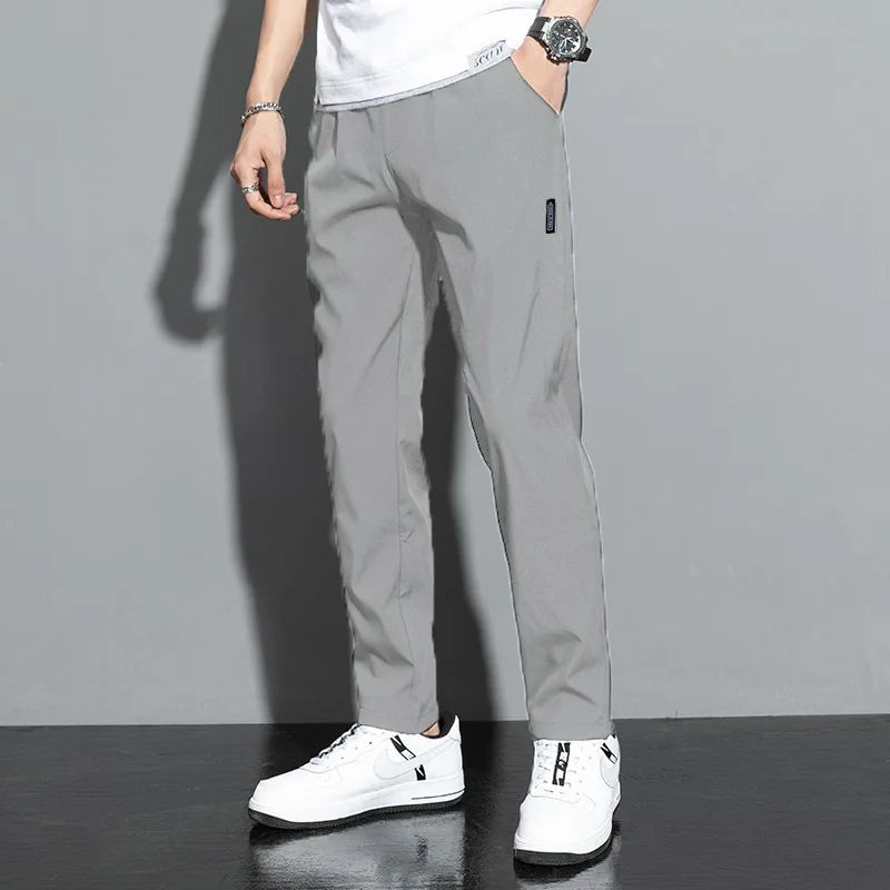 Men's Ice Silk, Quick Drying, Casual Pants, Slim Fit