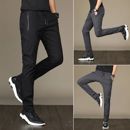 Men's Ice Silk, Quick Drying, Casual Pants, Slim Fit