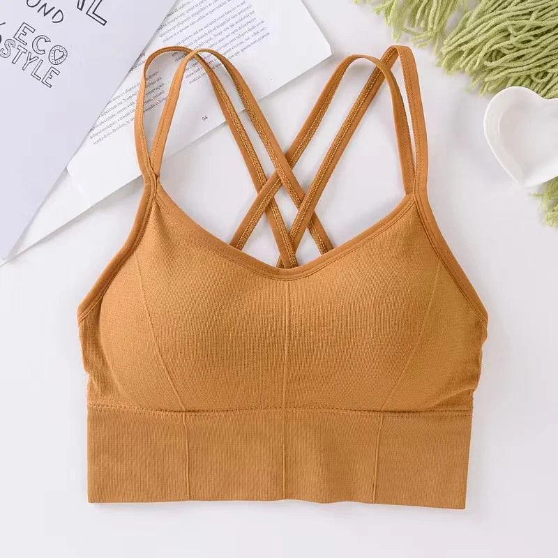 Women Sports Bra with back cross strap