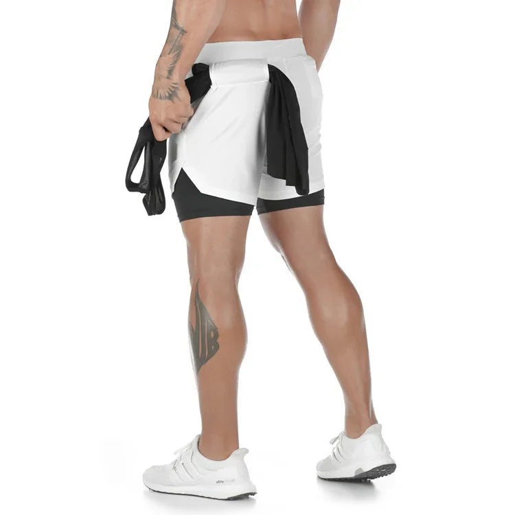 Men Gym Sports Shorts 2 In 1 Quick Dry