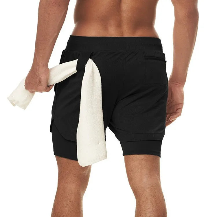 Men Gym Sports Shorts 2 In 1 Quick Dry