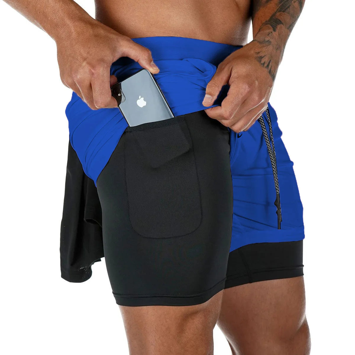 Men Gym Sports Shorts 2 In 1 Quick Dry