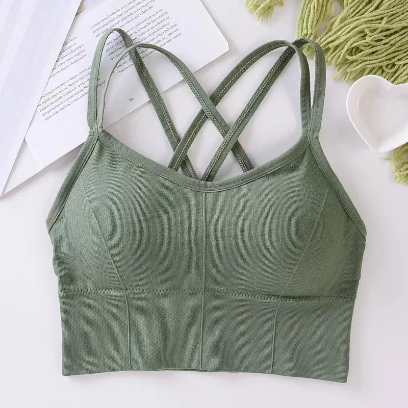 Women Sports Bra with back cross strap