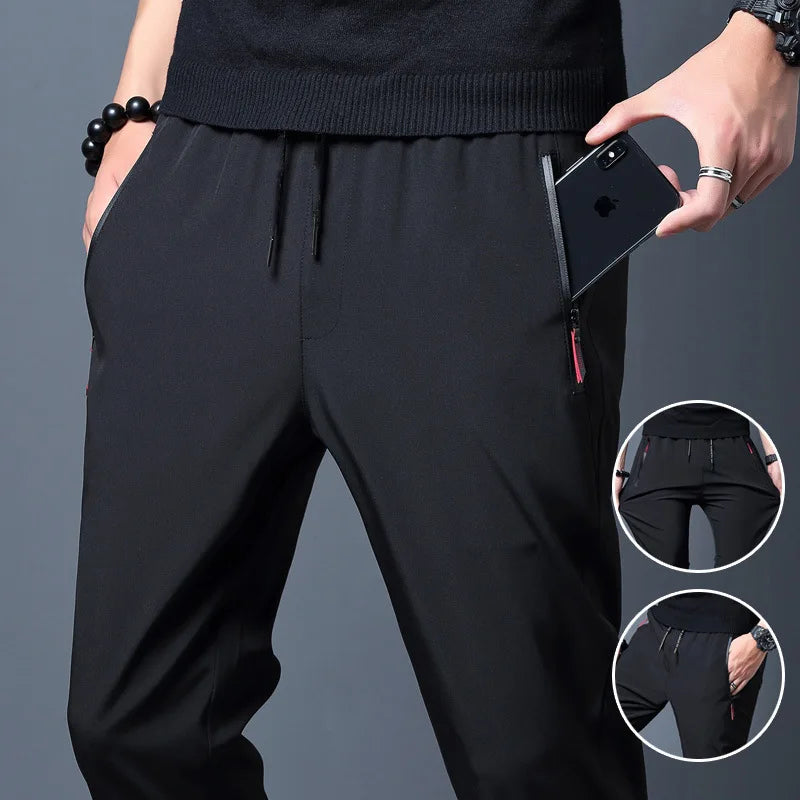 Men's Ice Silk, Quick Drying, Casual Pants, Slim Fit