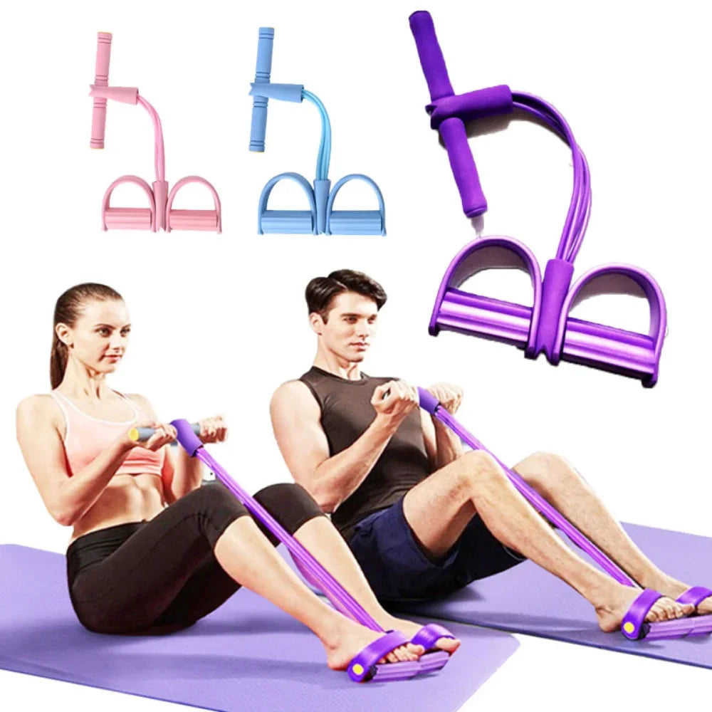 Fitness 4 Tube Resistance Bands, Latex Pedal Exerciser, Sit-up Pull Rope Expander, Elastic Bands, Yoga equipment Pilates Workout